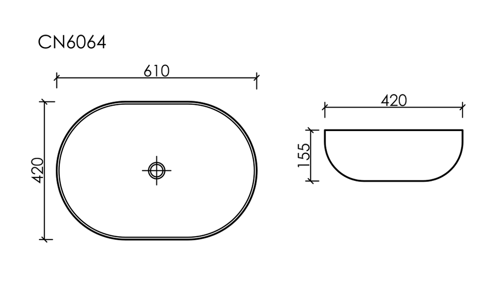 Раковина Ceramica Nova Element 61, см CN6064 белый