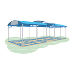 Теневой навес, на раме, ступенчатая крыша, без пола Romana 301.14.00 (без декораций)