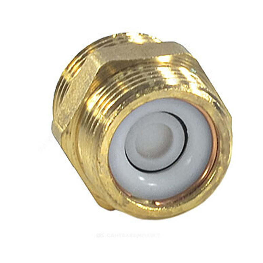 Ниппель латунь Ду 20 (3/4") со встроенным обратным клапаном НР R189V Giacomini R189VY004