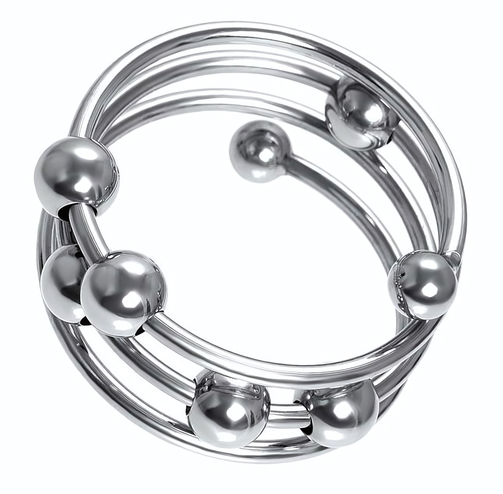 Большое металлическое кольцо под головку пениса (Цвет: серебристый)