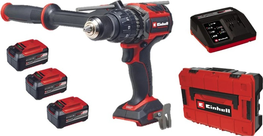 Дрель-шуруповерт аккумуляторная EINHELL TP-CD 18/120 Li-i BL ударная (3 АКБ 5.2 Ач, ЗУ, кейс) 4514310SET3