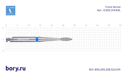 Бор алмазный стандартный Frank Dental типа RA - D.832.014.RAL