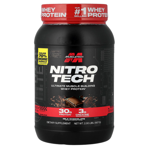 MuscleTech, Nitro-Tech™, сывороточный протеин, со вкусом молочного шоколада, 907 г (2 фунта)