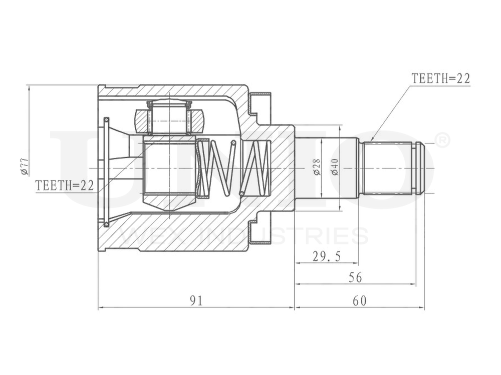 ШРУС внутренний UNIO CVJ-30138