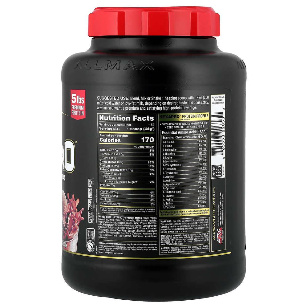 ALLMAX, Hexapro™, высокопротеиновая нежирная мука, со вкусом шоколада, 2,27 кг (5 фунтов)