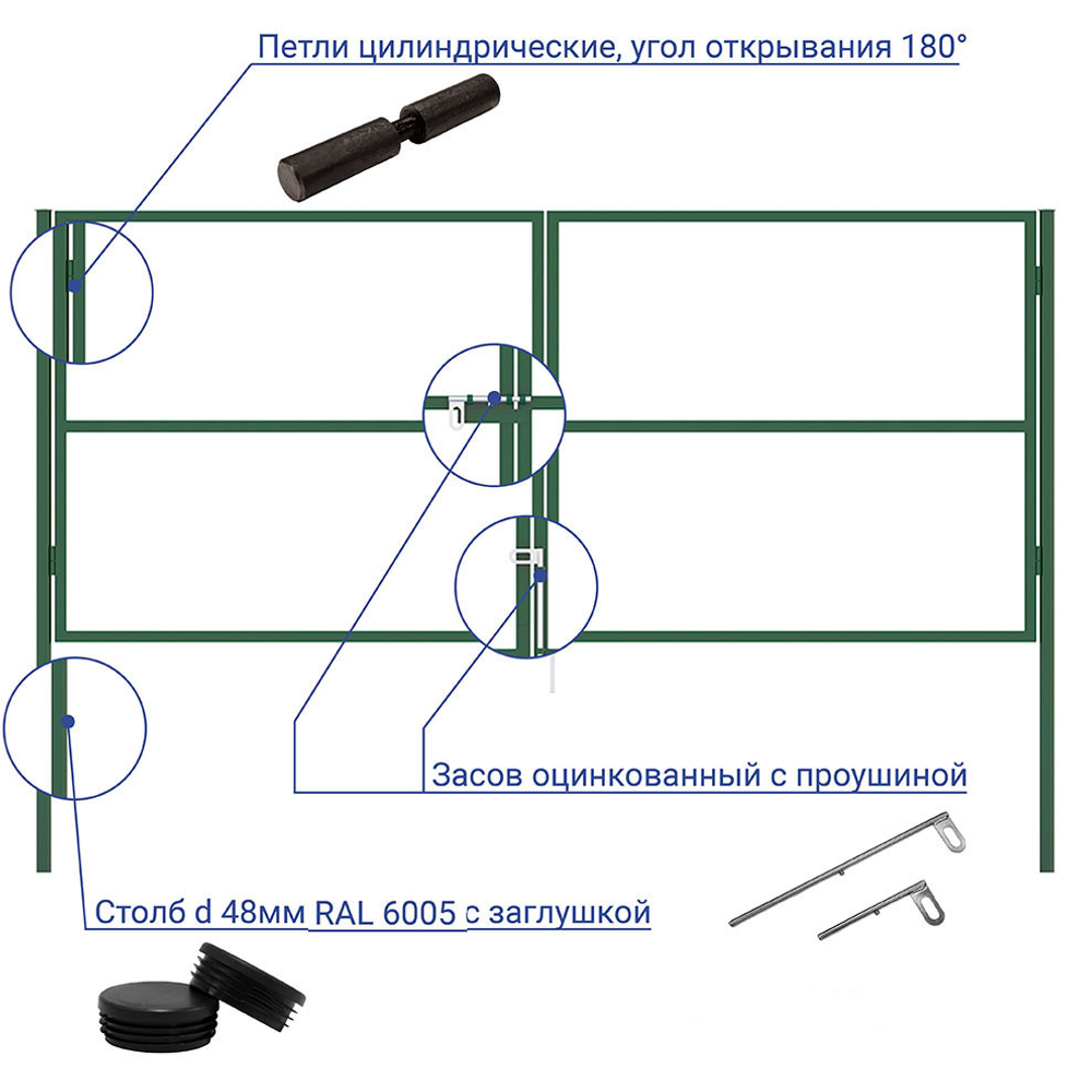 Ворота каркас зеленые