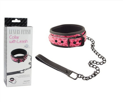Ошейник БДСМ Luxury Fetish Collar With Leash, Красный