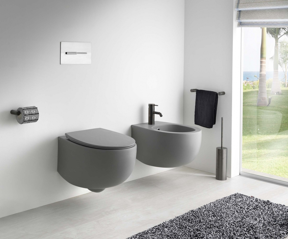 Унитаз подвесной AeT Dot 2.0, с креплениями, цвет серый матовый