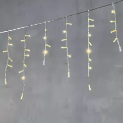 Светодиодная бахрома с колпачком 4,9*0,5 м., 189 теплых белых LED ламп, мерцание, прозрачный провод ПВХ, IP65, Beauty Led (PIL189BLWCAP-10-2WW)