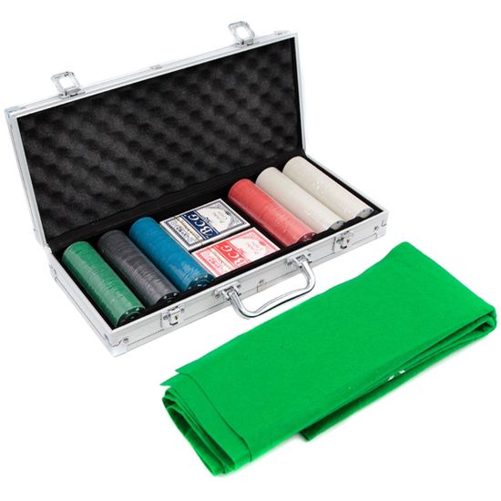 Фабрика Покера: Набор из 300 фишек (4г) для покера с номиналом в алюминиевом кейсе