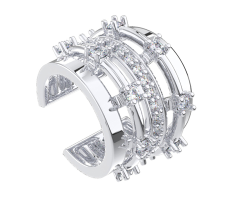 Кафф объемный с фианитами