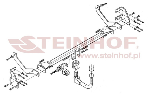 Фаркоп на Peugeot 508 седан, кроме GT 2011-2019 (паспорт и сертификат в комплекте)(без электрики) Steinhof.P-047