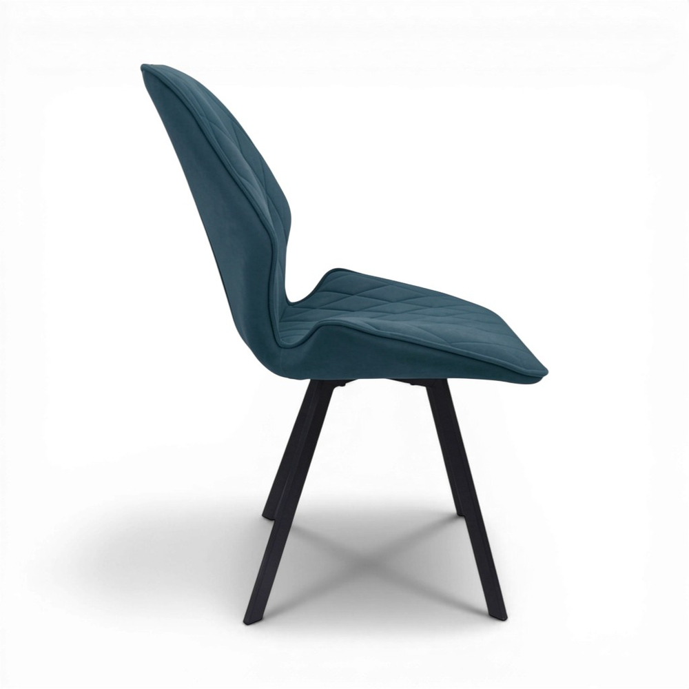 Стул "Раф" (арт. 342), велюр Бренди В08 синий, ножки черные.