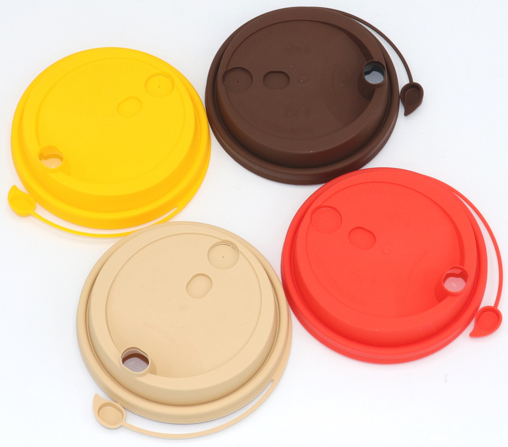 Крышки для стаканов D=80мм TL80 Закрыв. носик Оранж. (50/1000шт)