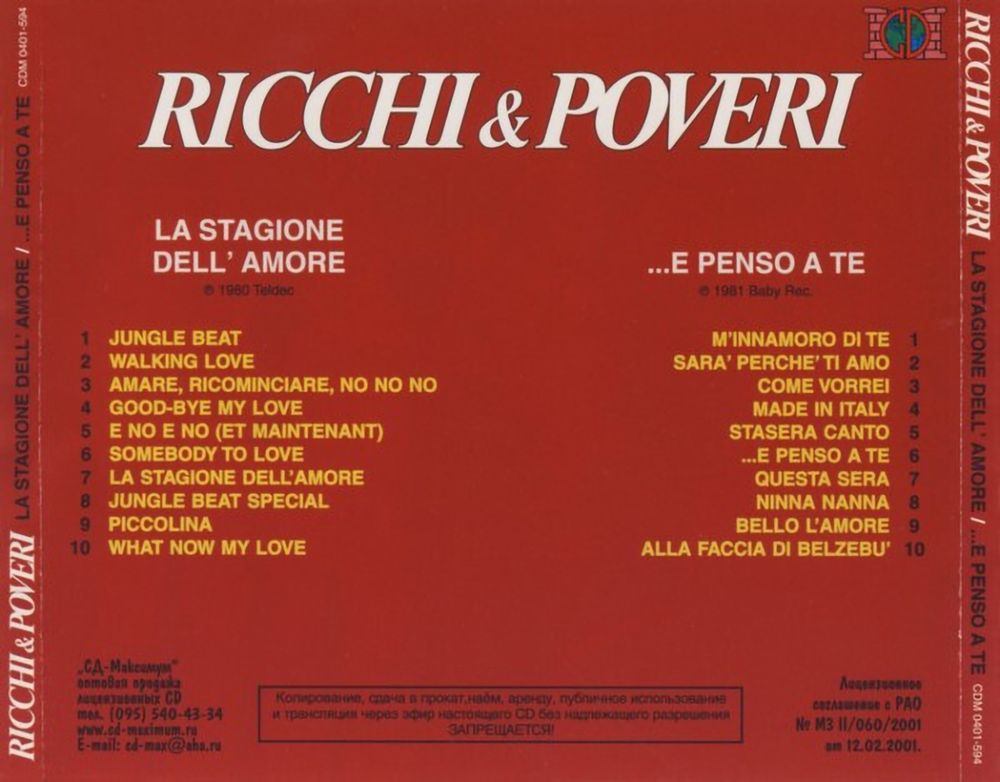 Комплект / Ricchi & Poveri (1980 - 1987)(3CD)