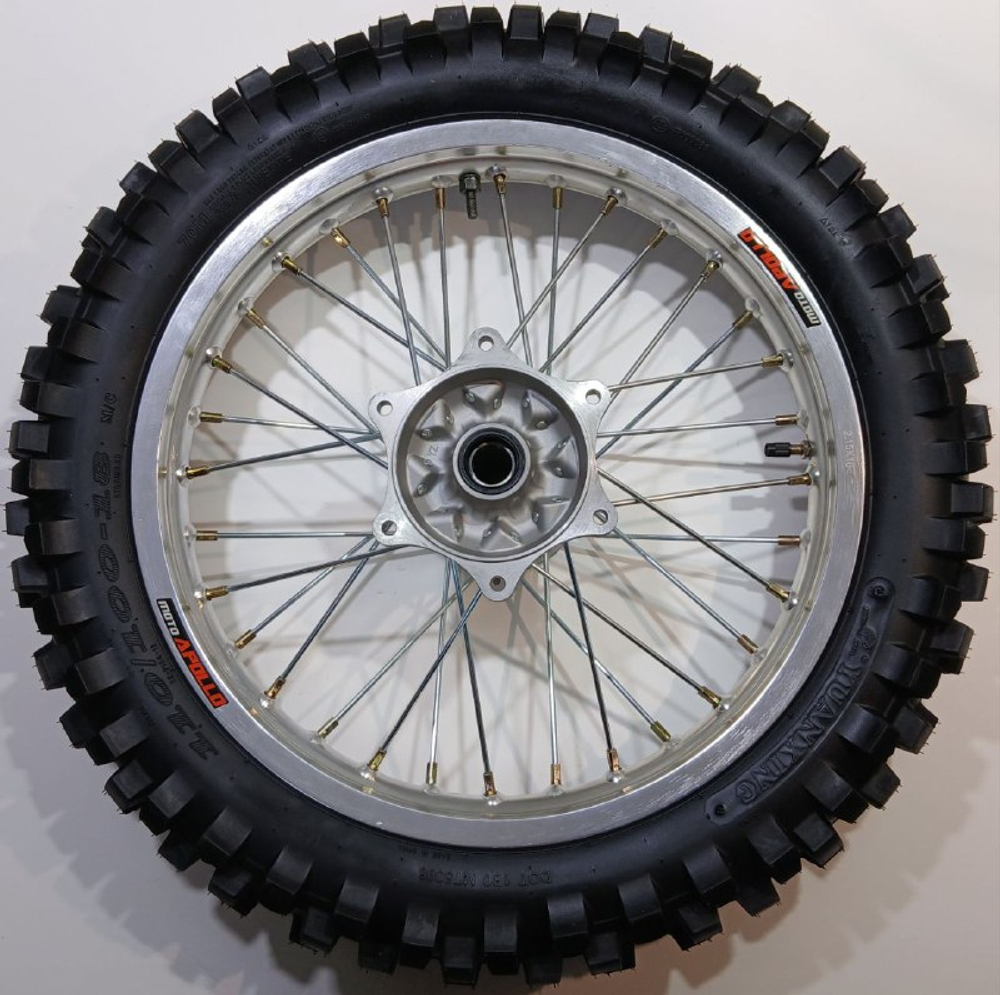 Колесо заднее в сборе с антибуксатором 110/100-18 6х153х125 (звезда), 4х140х121 (диск) Мотоцикл Apollo M3 300