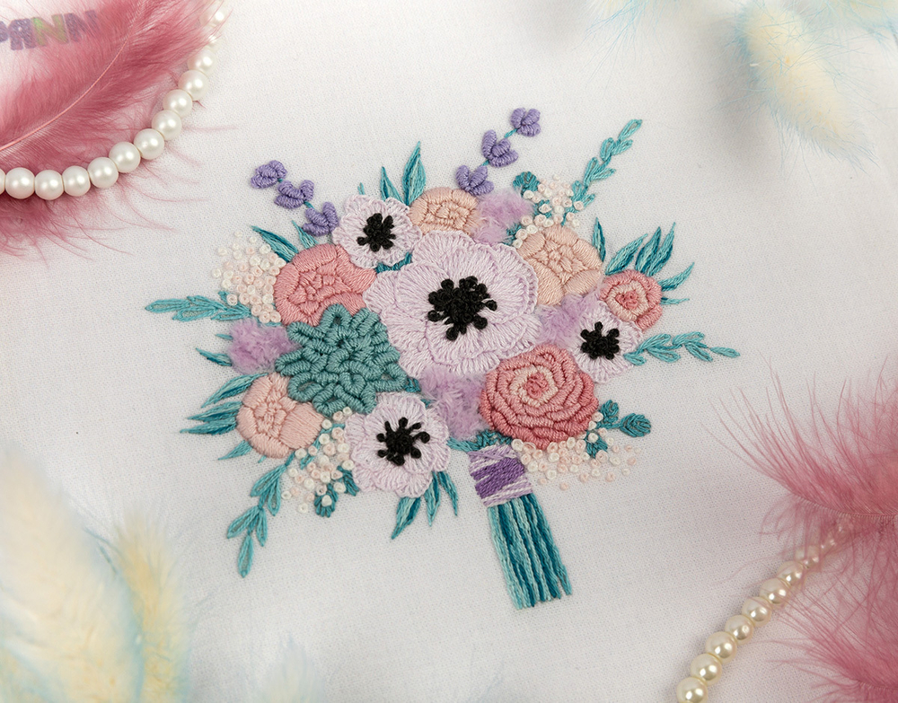 Набор для вышивания "PANNA" "Живая картина" JK-2225 "Свадебный букет" 15 х 15 см