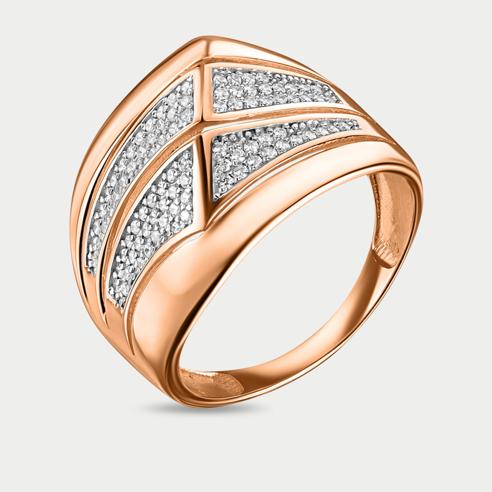 Кольцо для женщин из розового золота 585 пробы с фианитами (арт. 01-10101-2334)