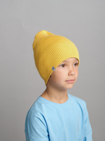 Шапка вязаная хлопковая ТВИНС(Мед, сандал)