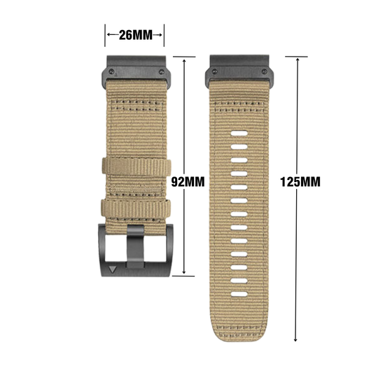 Ремешок QuickFit 26 мм для Garmin (циферблат 51мм) нейлоновый тактический (Койот)