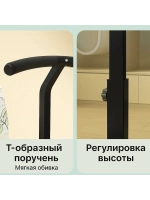 Батут для фитнеса, джампинга с прямой ручкой зеленый 127 см