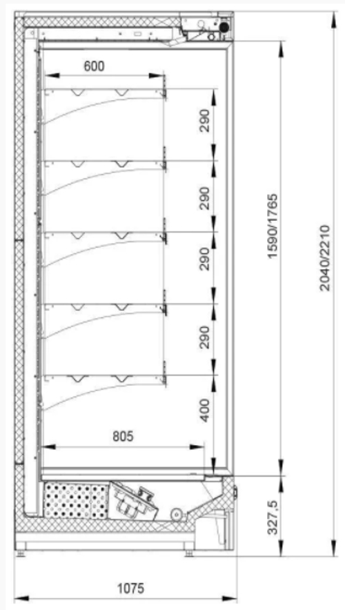 Пристенный холодильный стеллаж Polair MONTE L 1875