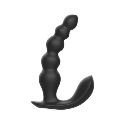 Анальный вибромассажер с пультом ДУ 10 режимов черный 16.5 см