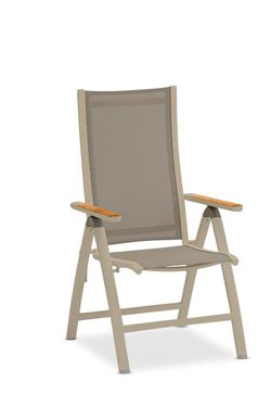 Lyon-Andy 220B+6R, комплект обеденной мебели бежевый/натуральный, алюминий/тик