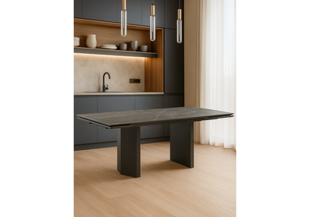 Керамический стол Woodville Монерон 180x90 nero marquina, черный