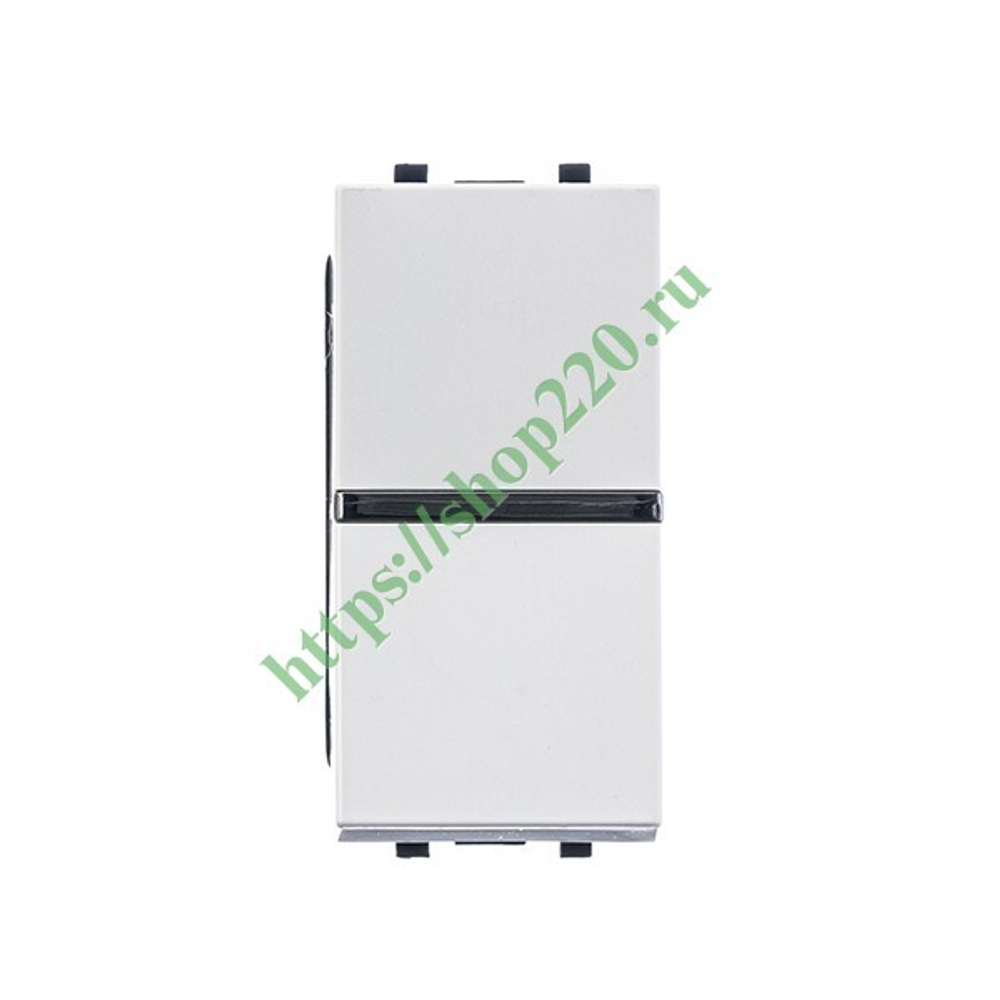 Одноклавишный выключатель 1 модуль ABB Zenit, альпийский белый (N2101 BL) 2CLA210100N1101