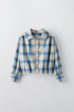 ZARA РУБАШКА В КЛЕТКУ, СИНИЙ