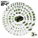 Газонокосилка аккумуляторная Greenworks GD24LM331, 24V, 33 см, бесщеточная, без АКБ и ЗУ (2520607).