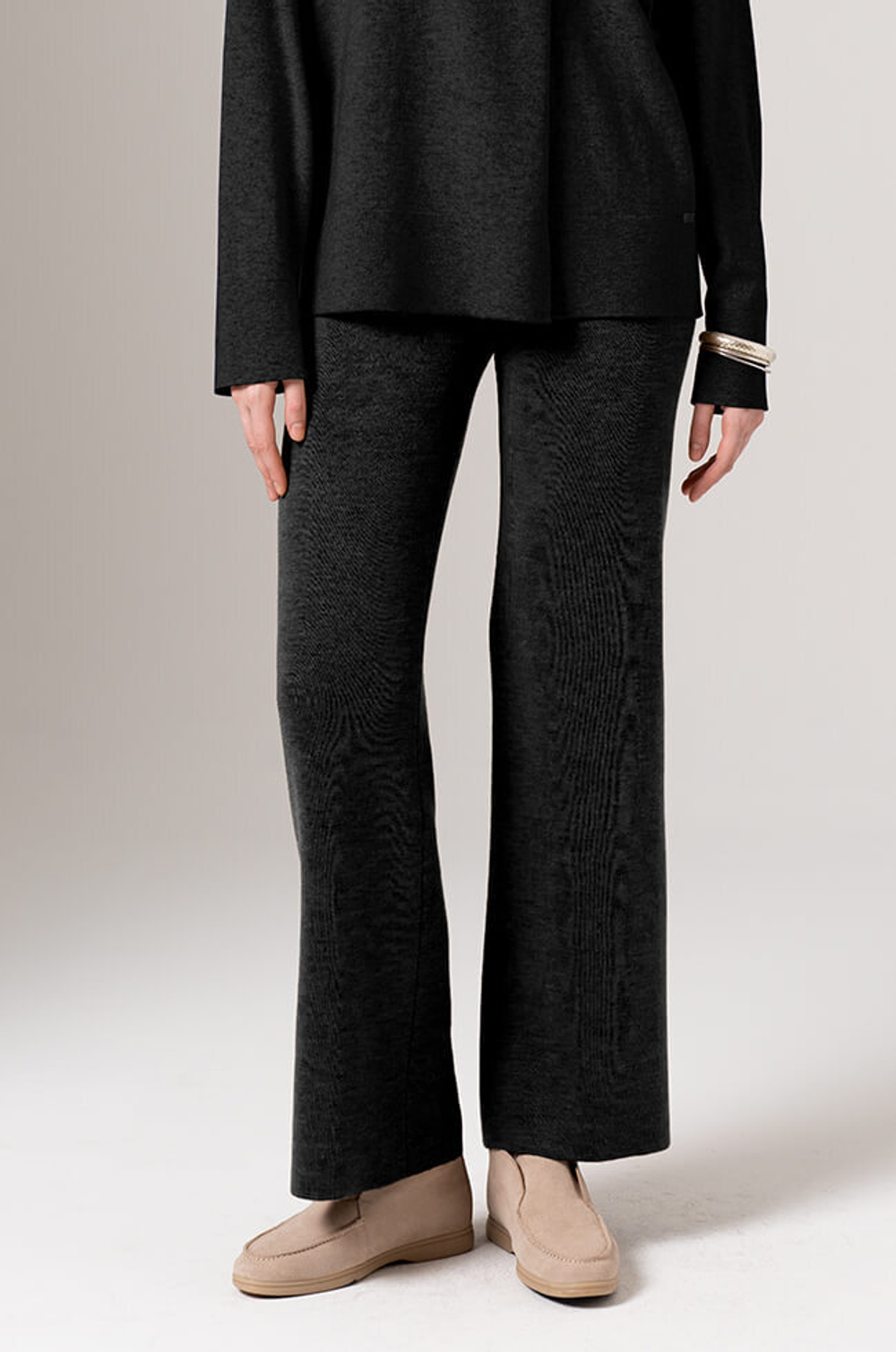 31112 Брюки женские (темно-серый меланж )