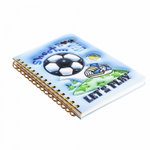 Блокнот 14,5 см * 21 см, гребень, Alingar, ламинация, конгрев, эффект 3D, клетка, 80 л., "Футбол"