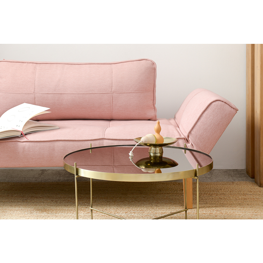 Стол josen, D64,4 см, коричневый/латунь