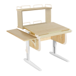 Растущая парта Дэми СУТ 24 с задней двухъярусной полкой СУТ.14.250 и боковой полкой СУТ.24.230 (1020×880 мм)