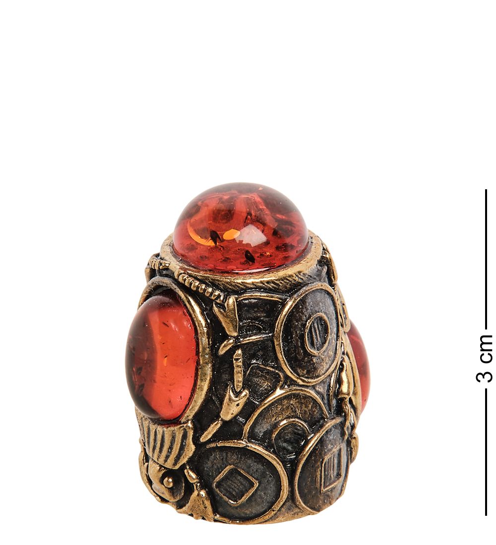 AM-2157 Наперсток «Жук Египетский» (латунь, янтарь)