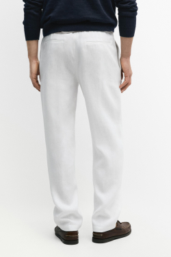 Massimo Dutti Льняные спортивные брюки, белый