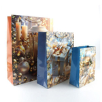 пакет 18 х 23 х 8 подарочный 3шт подарок новогодний (синий, белый)