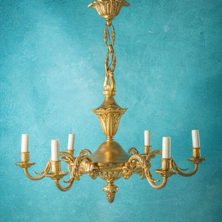 Бронзовая 6-ти рожковая люстра
