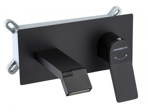 12099-C Встроенный смеситель для умывальника (ЧЕРНЫЙ) HansenPRO  (10/1шт)