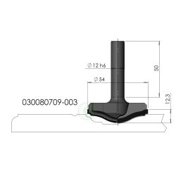 Изображение алмазной фасадной фрезы GT 030080709-003, профиль