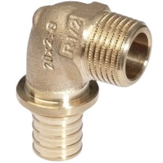 Угольник-переходник Рехау 32-R 3/4" RX+ с НР наружной резьбой бронза (14563511001)