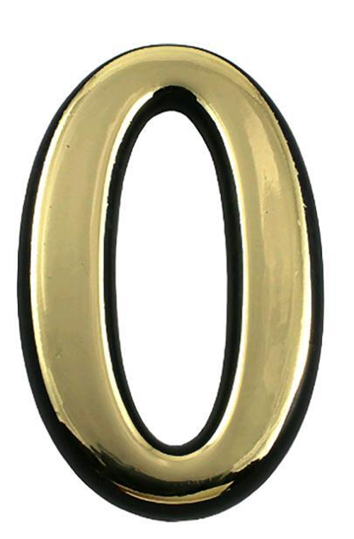 Цифра дверная АЛЛЮР ''0''  Маленькая пластик  ЗОЛОТО / 5086