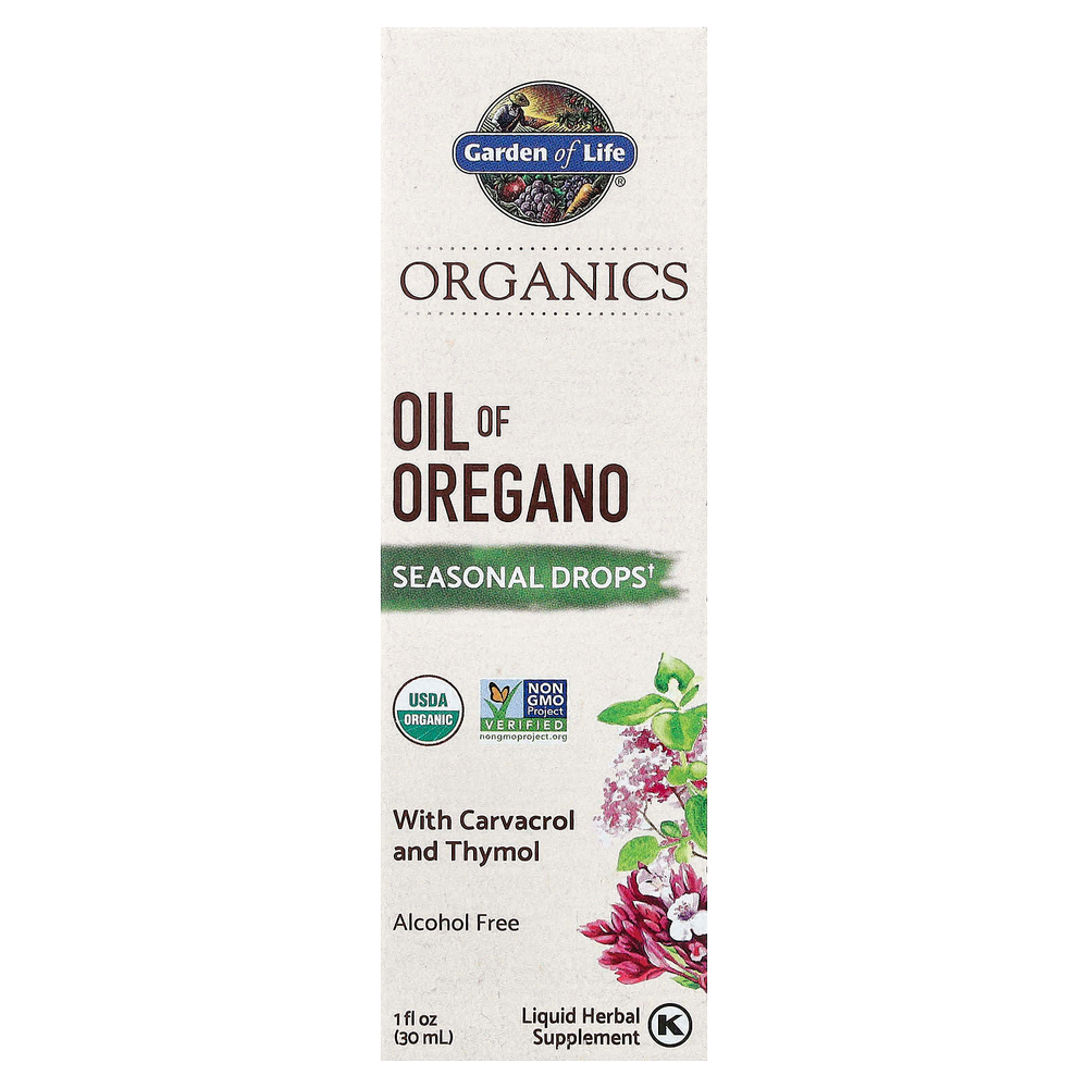 Garden of Life, Organics, масло орегано, сезонные капли, без спирта, 30 мл (1 жидк. унц.)