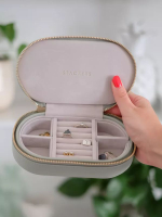 Органайзер для украшений дорожный Stackers Oval Travel Case (Pebble Grey) (светло-зеленый / Sage Green)