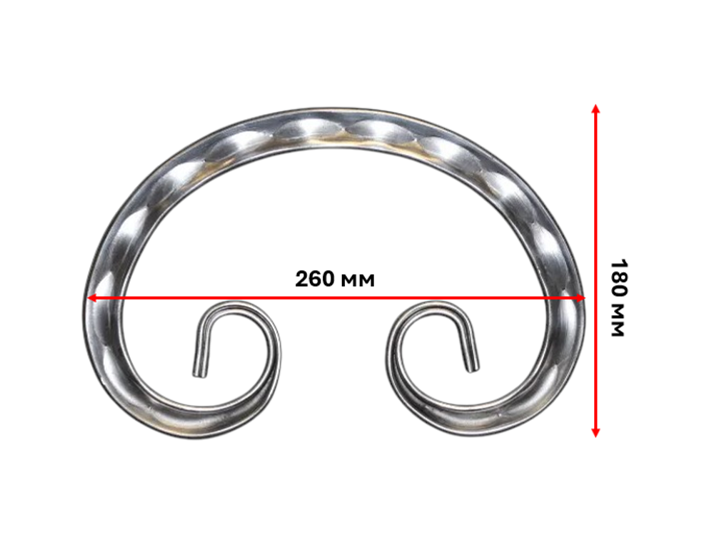 Кованый элемент "Вензель" с декоративной фактурой 260х180 мм.