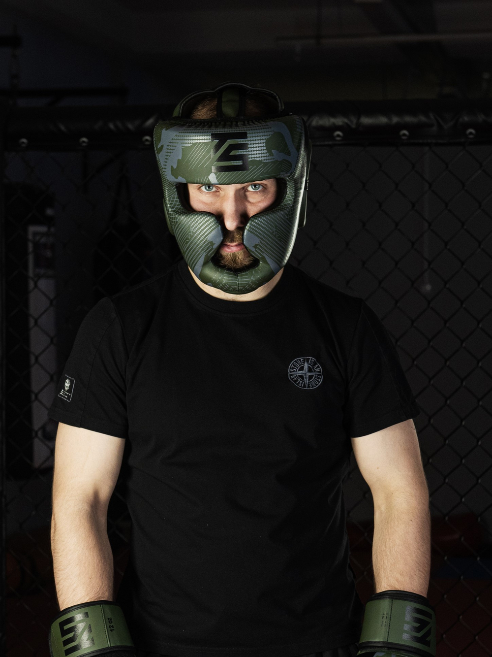 Шлем для бокса Tomorrow Star Warrior Green Black (уценка)