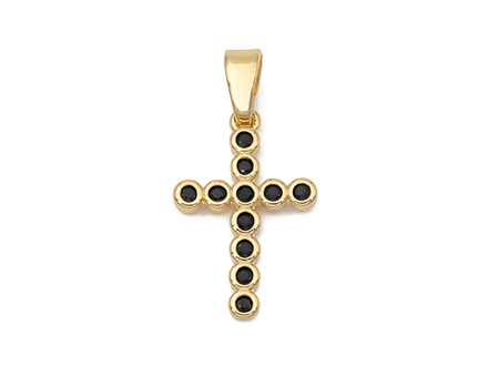 Подвеска "Крест" 22,5мм, с фианитами