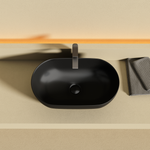 Раковина CERAMICANOVA Twist накладная овальной формы 500x300x140 черный матовый CN12001MB